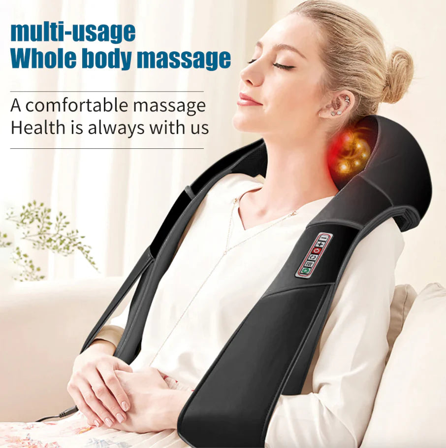 Shiatsu Neck & Back Massager Pillow with Heat – Deep Kneading 3D Massage Cushion for Shoulder, Home & Car Use
