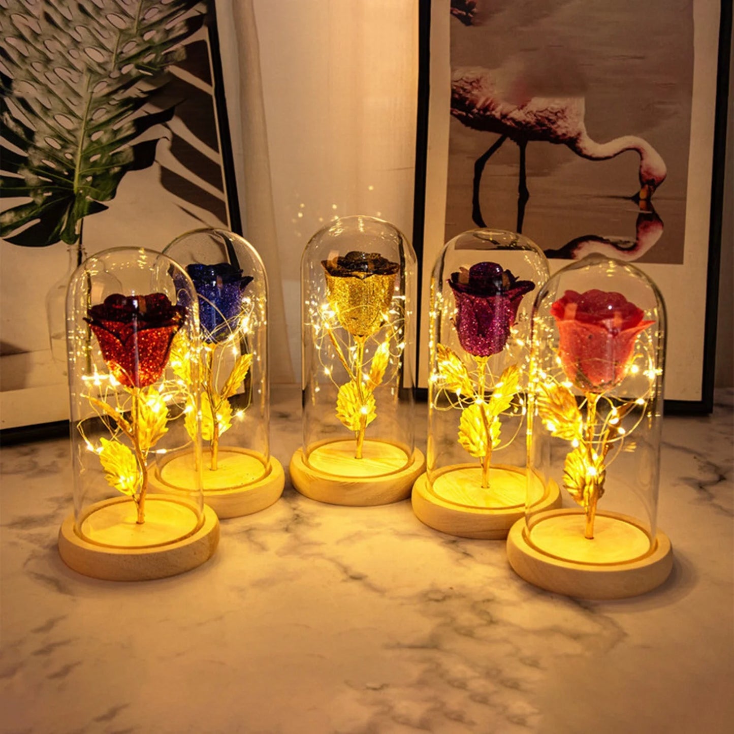Eternal Rose LED Light in Glass Dome