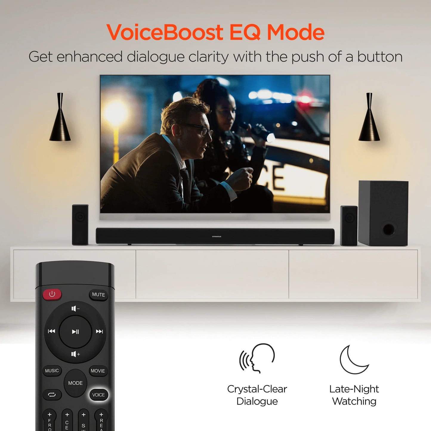 HyperGear SB51A 5.1 Home Theater Surround Sound System – 90W Soundbar & Wireless Subwoofer with Bluetooth 5.0, HDMI ARC & EQ Modes