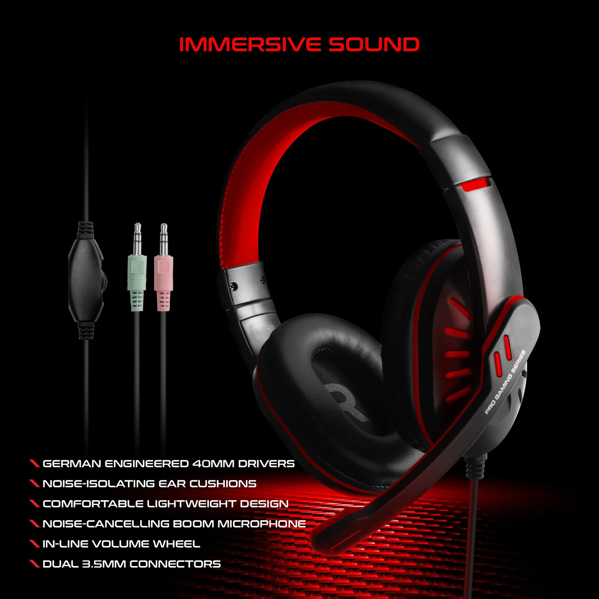 HyperGear 4-in-1 Gaming Kit – RGB Keyboard, Precision Mouse, Stereo Headset & Large Mouse Pad