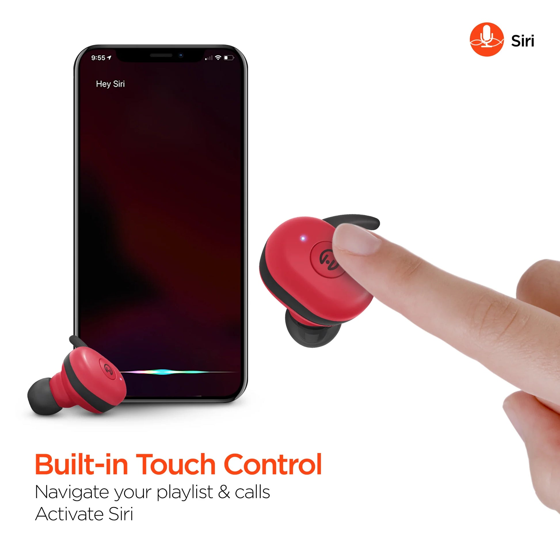 HyperGear Active True Wireless Earbuds – Bluetooth 5.0 Sport Earphones with Quick Pair, Secure Fit & Charging Case