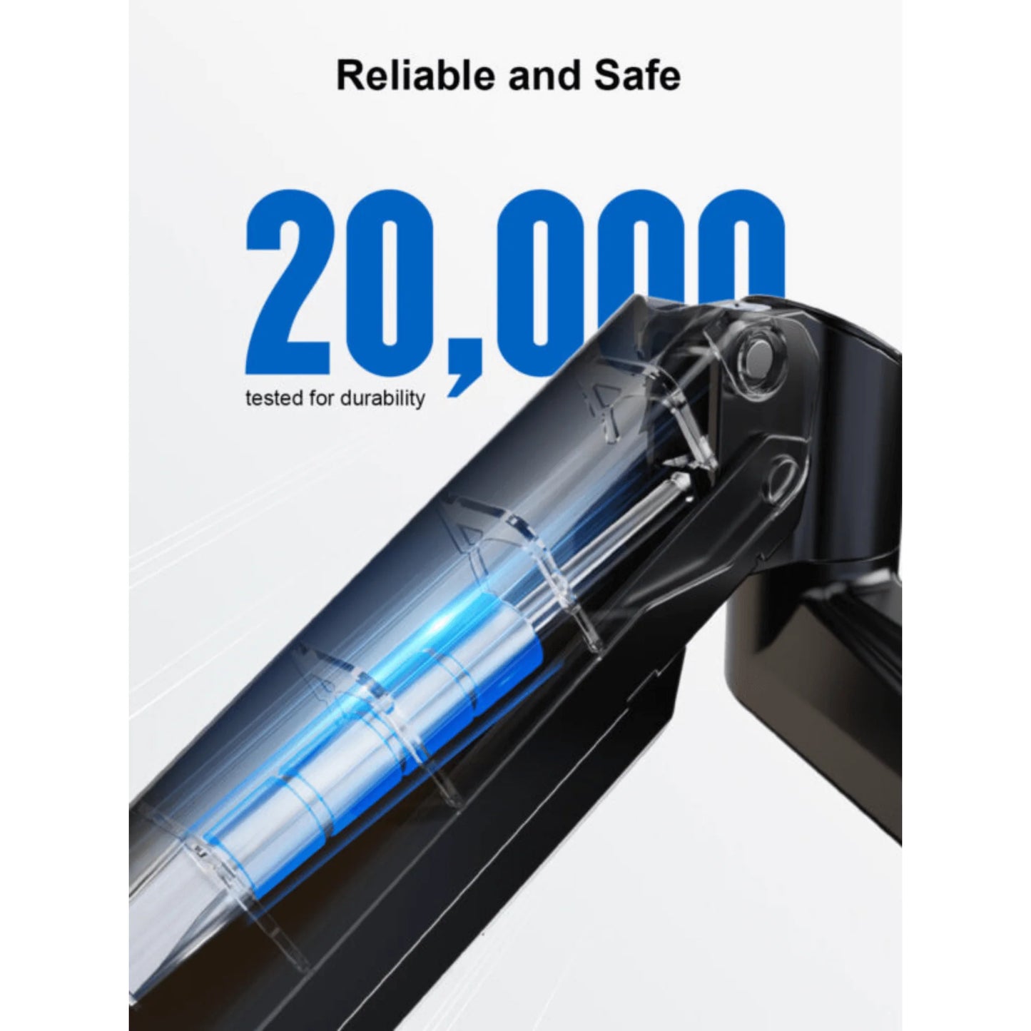 Ergoav Gas Spring Desk Mount for Monitors 13″–34″ up to 17 lb – Full Motion Single Arm with Height Adjust, Tilt & Swivel, C‑Clamp/Grommet Base