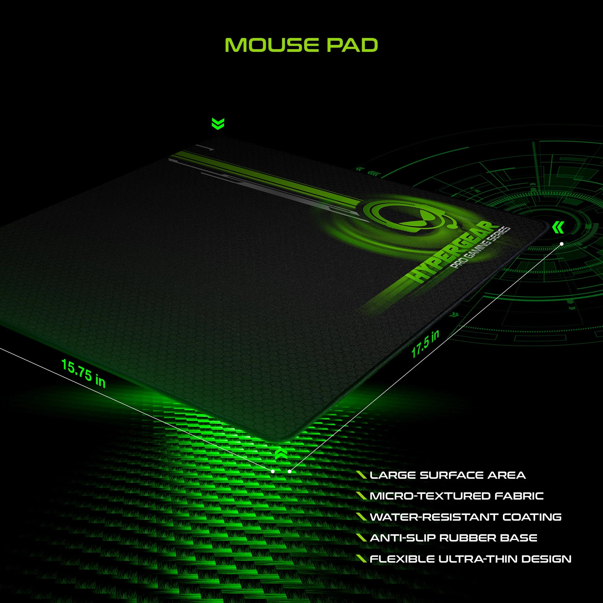 HyperGear 4-in-1 Gaming Kit – RGB Keyboard, Precision Mouse, Stereo Headset & Large Mouse Pad