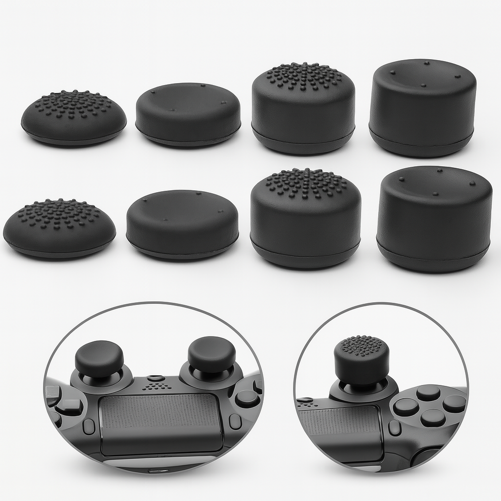 8-Pack Silicone Thumb Stick Grip Covers – Anti-Slip Joystick Caps for PS4/PS5 & Xbox Controllers