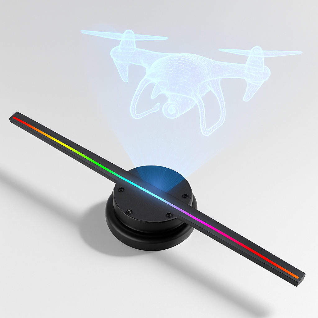 LED Luminous Holographic Projector Sign – 3D Advertising Display Light