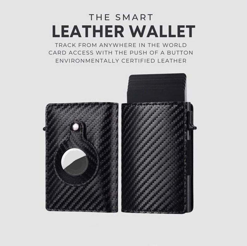 Airtag Wallet Case Leather Credit Card Holder