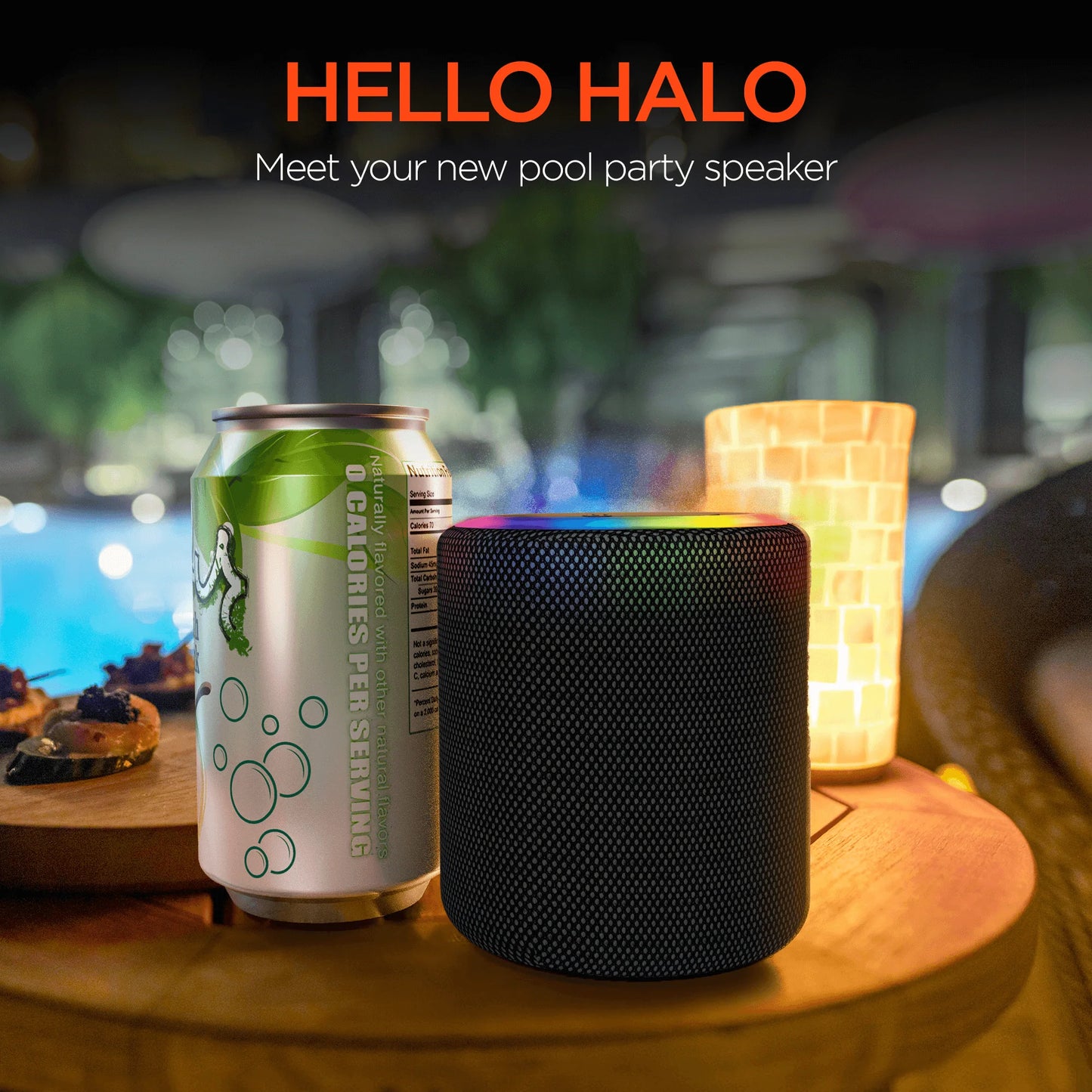 HyperGear Halo Portable Waterproof Bluetooth Speaker with 360° LED Light Show