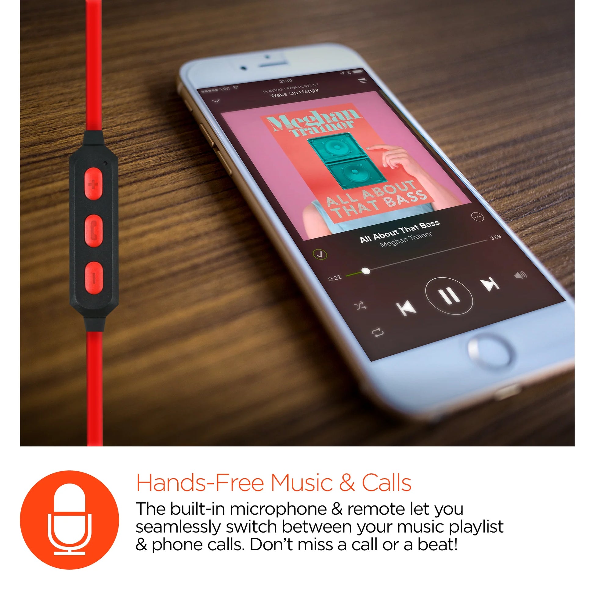 Hypergear Marathon Wireless Sports Earbuds – 5Hr Playtime & Tangle-Free Cable