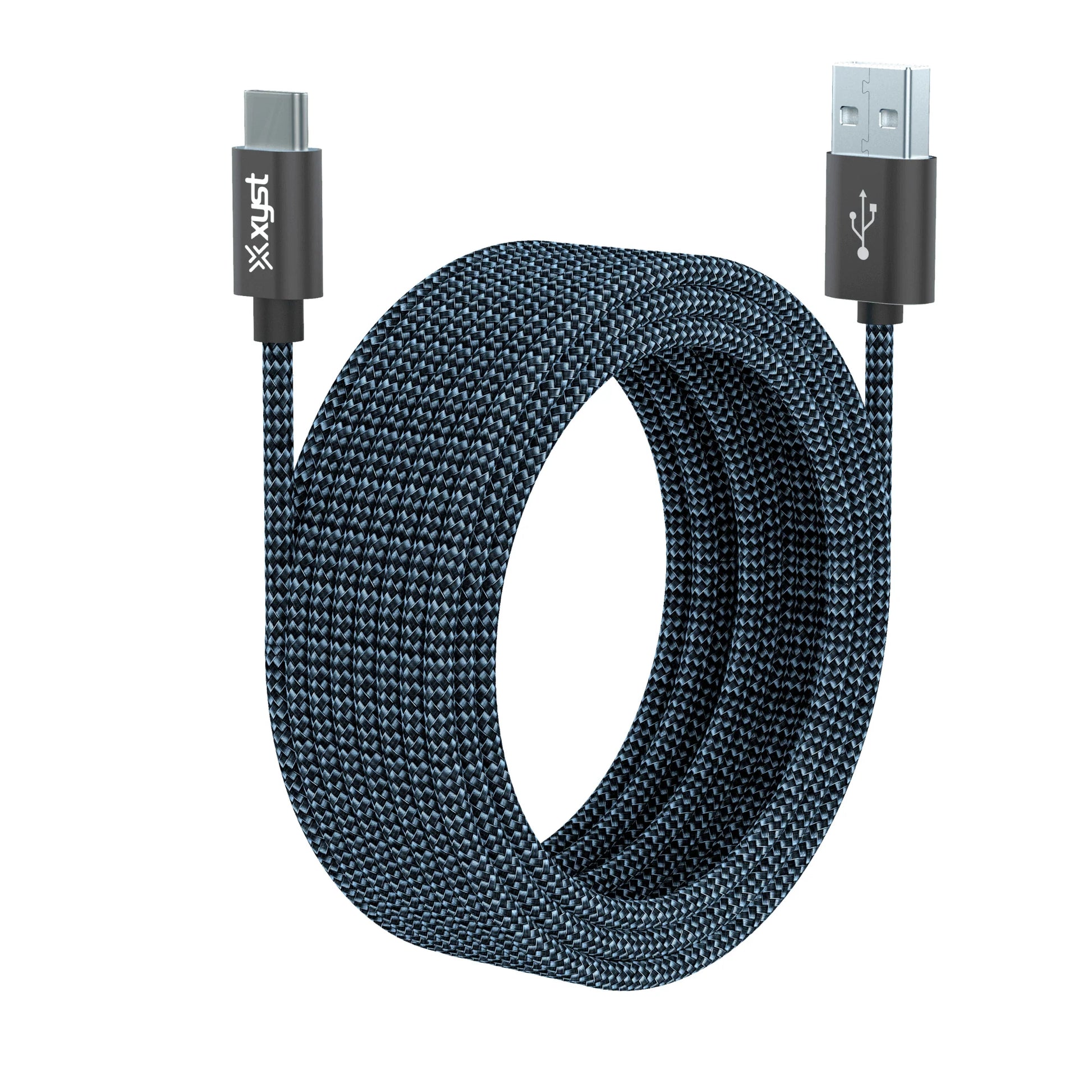 Xyst 10 ft USB‑A to USB‑C Braided Charging Cable – Extra Long Nylon Cable