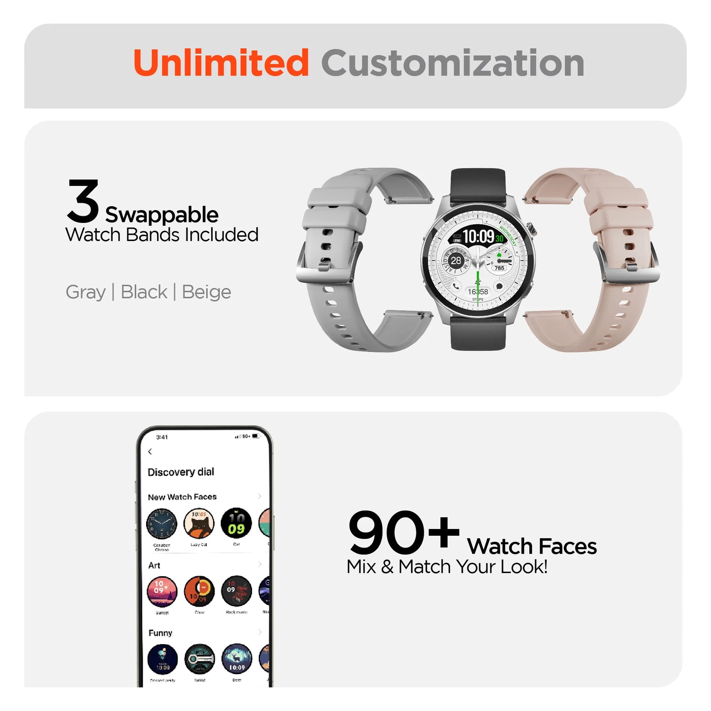 Hypergear Smartwatch + Fitness Tracker – Water-Resistant Activity Watch with Heart Rate Monitor, Multi-Sport Modes & Notifications