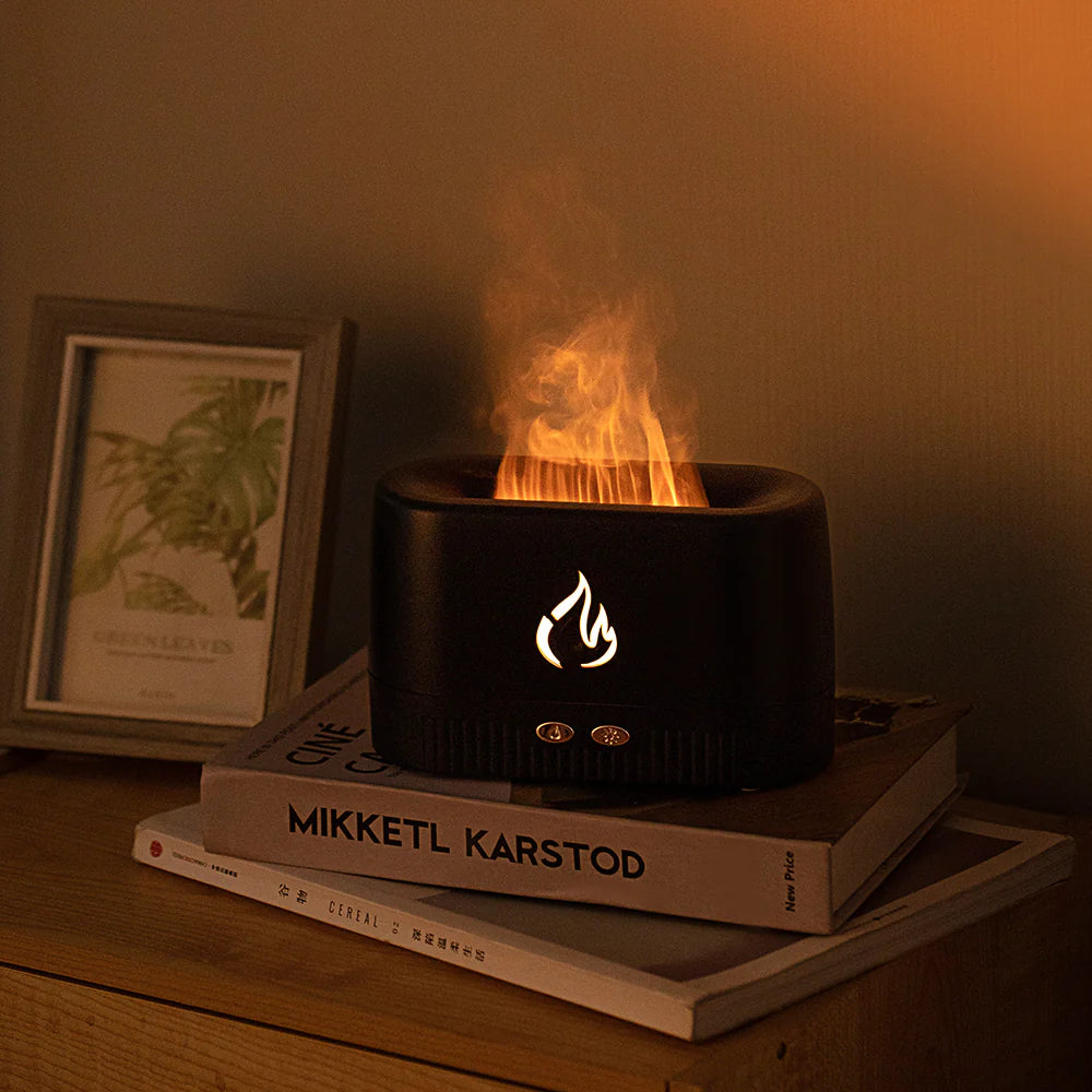 Portable Air Flame Humidifier, Aroma Diffuser