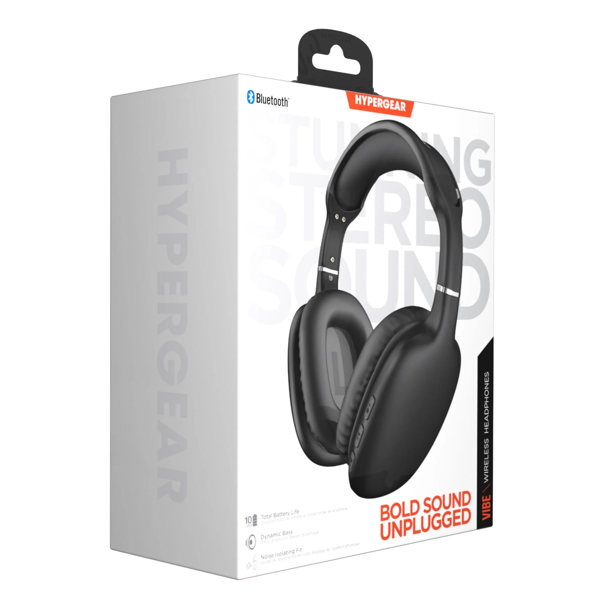 Hypergear Vibe Wireless Over‑Ear Headphones – 40mm Drivers, 10h Playtime & Foldable Design