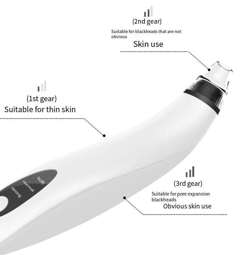 Portable Rechargeable Blackhead Remover Vacuum – Adjustable Suction Pore Cleaner & Microdermabrasion Tool for Radiant Skin