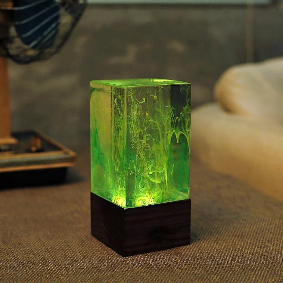 Aurora Resin Table Decor Lamp – Handcrafted LED Night Light with Warm White Glow & Unique Sculpture