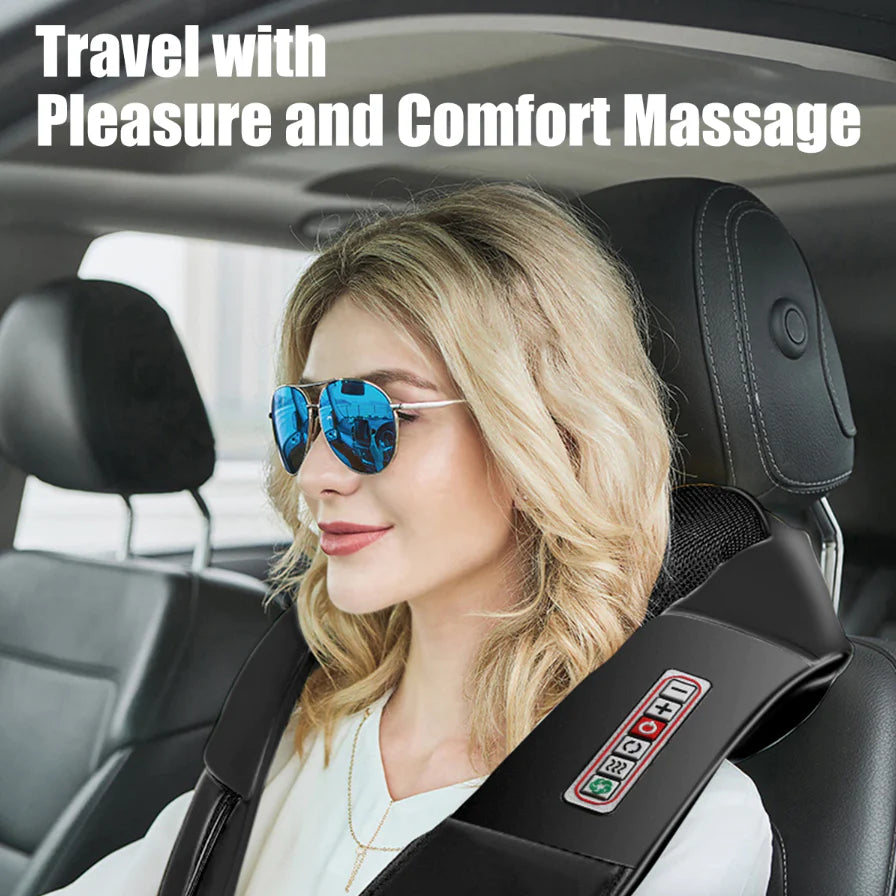Shiatsu Neck & Back Massager Pillow with Heat – Deep Kneading 3D Massage Cushion for Shoulder, Home & Car Use