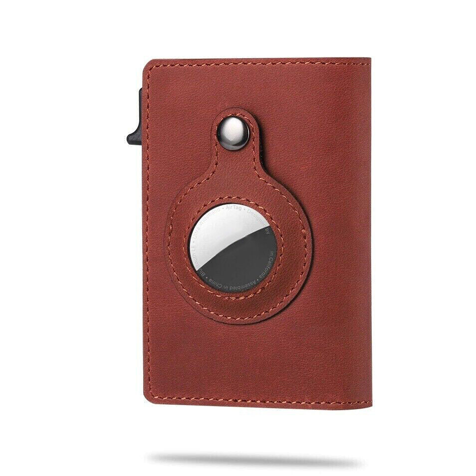 Airtag Wallet Case Leather Credit Card Holder