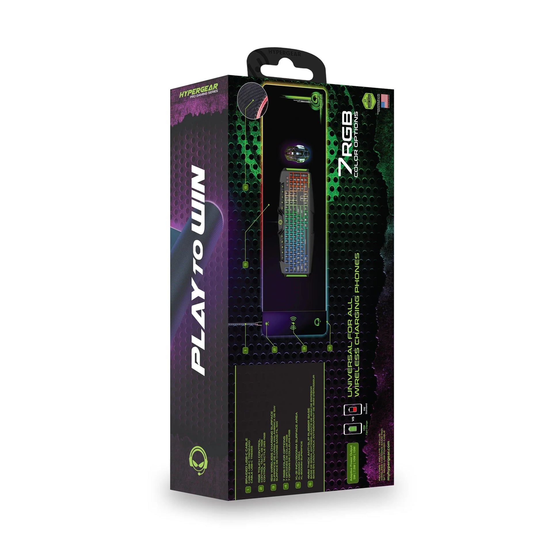 Hypergear Battle Charge Gaming Mouse Pad with Wireless Charging