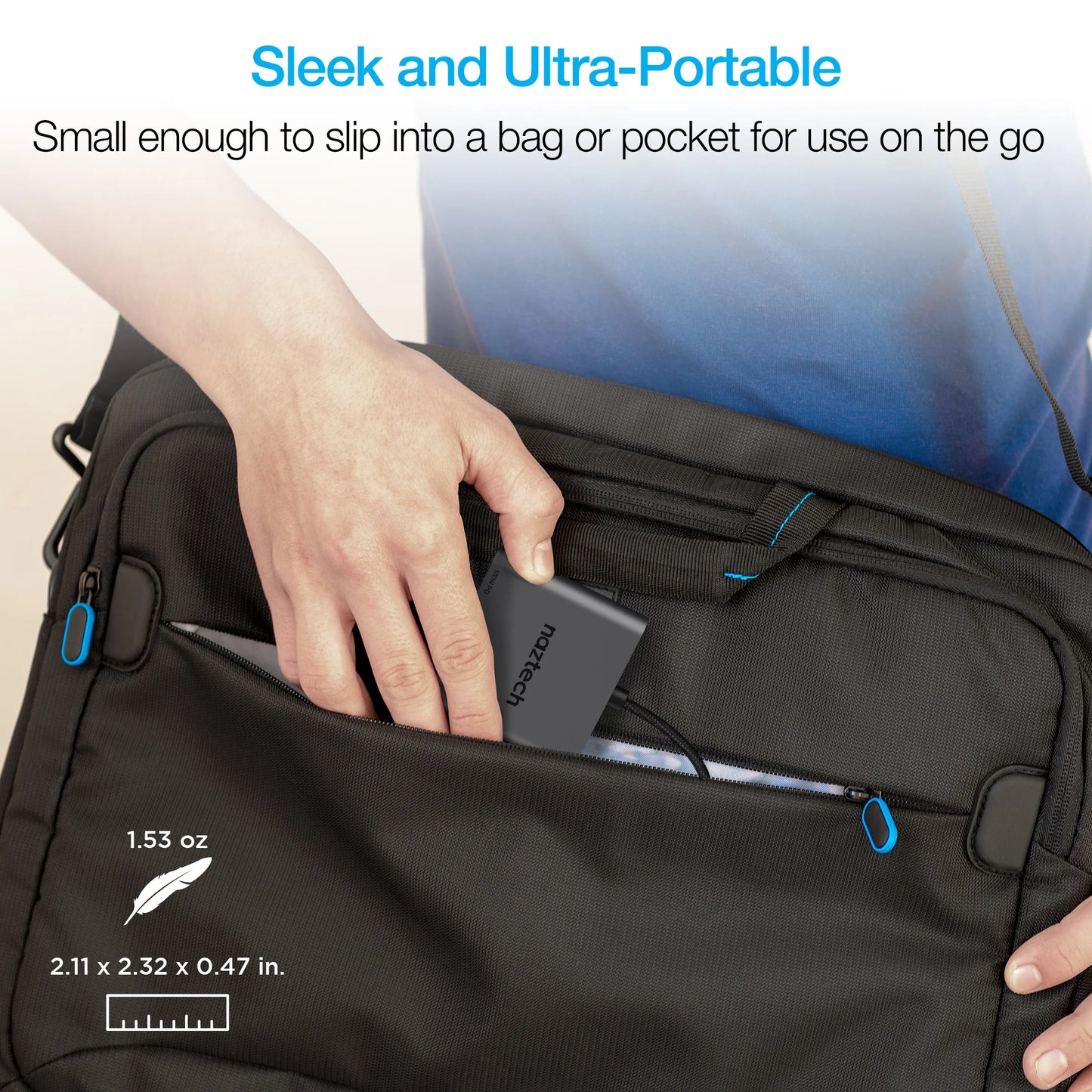 Naztech MaxDrive 3 USB-C Hub – 3-in-1 Adapter with 100W Power Delivery, 4K HDMI & 5Gbps USB 3.0