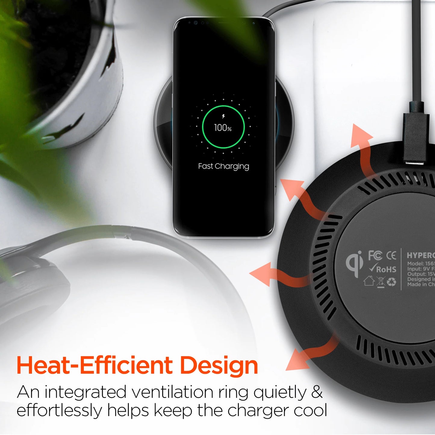 HyperGear ChargePad Pro Wireless Charger – 15W Fast Qi Pad with Adaptive Output & USB‑C