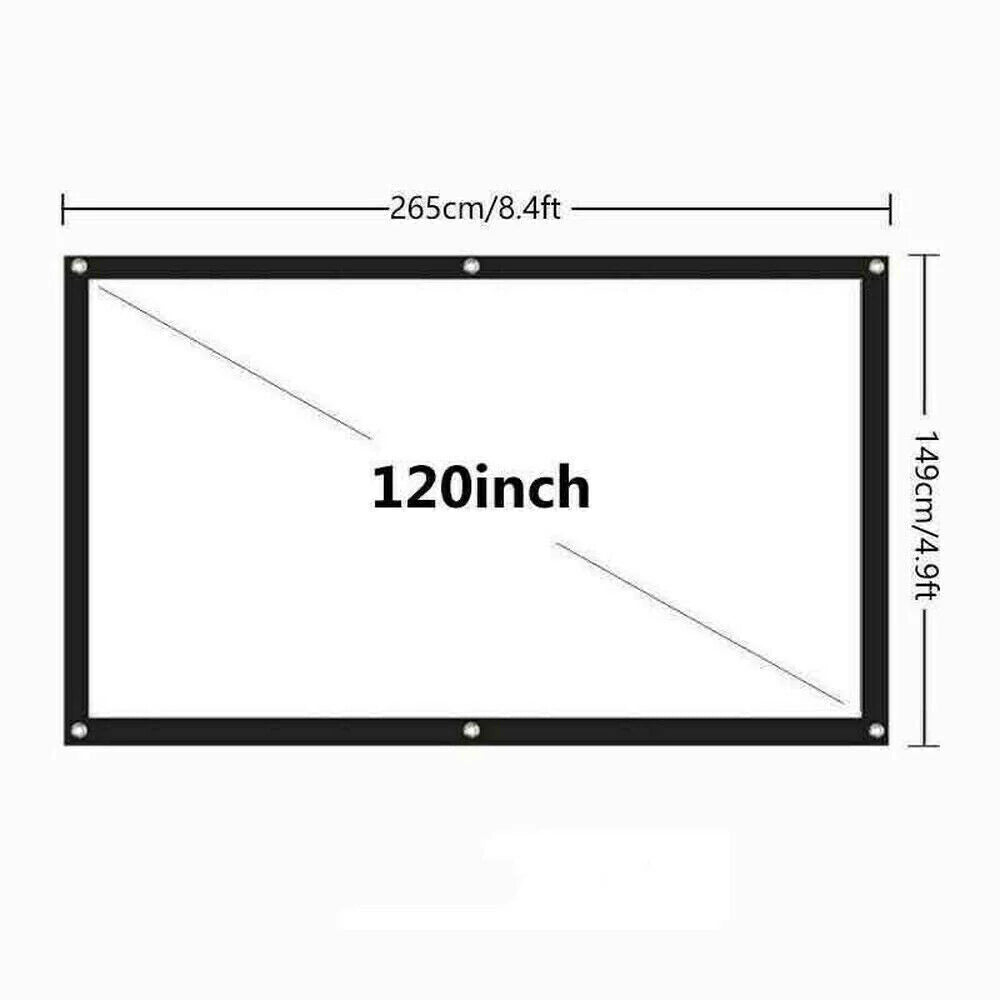 Portable Foldable Projector Screen 16:9 – Anti‑Crease Movie Screen for Indoor & Outdoor Home Theater