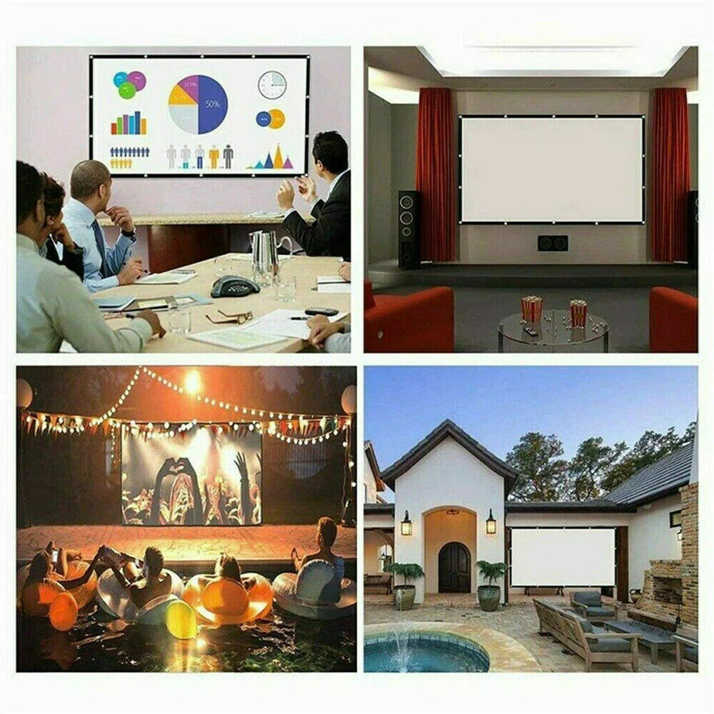 Portable Foldable Projector Screen 16:9 – Anti‑Crease Movie Screen for Indoor & Outdoor Home Theater