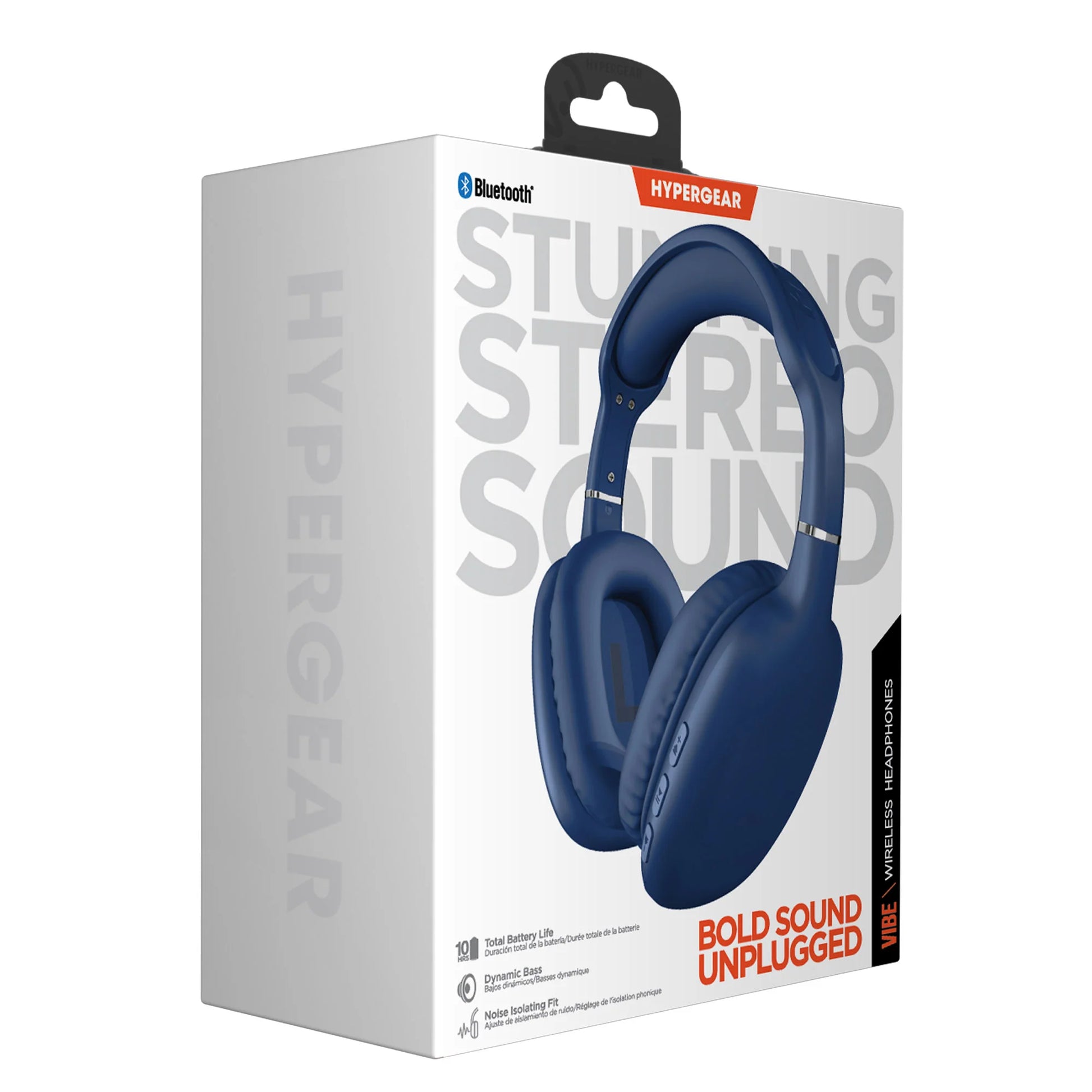 Hypergear Vibe Wireless Over‑Ear Headphones – 40mm Drivers, 10h Playtime & Foldable Design