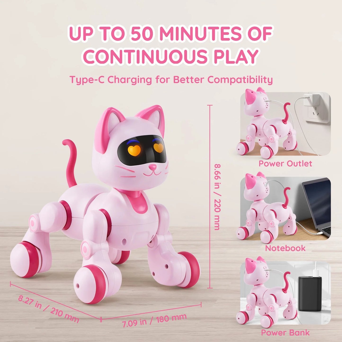 VEVOR RC Robot Cat Toy for Kids – Interactive Talking, Dancing & Programmable Kitty with Remote Control