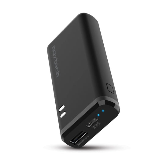 Naztech 4000mAh Power Bank β Compact 15W Dual Output USBβC/USB Charger with 2h Recharge