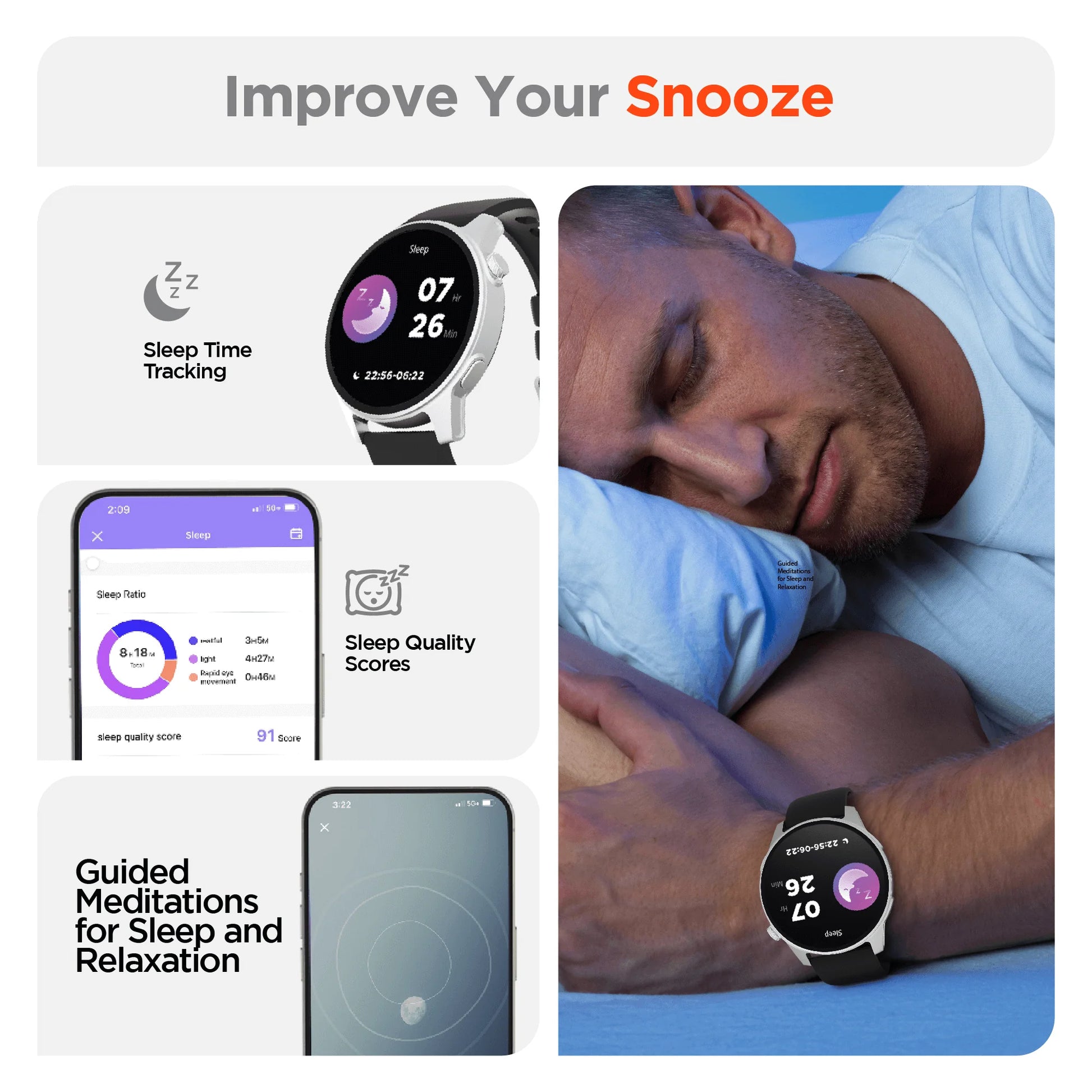 Hypergear Smartwatch + Fitness Tracker – Water-Resistant Activity Watch with Heart Rate Monitor, Multi-Sport Modes & Notifications