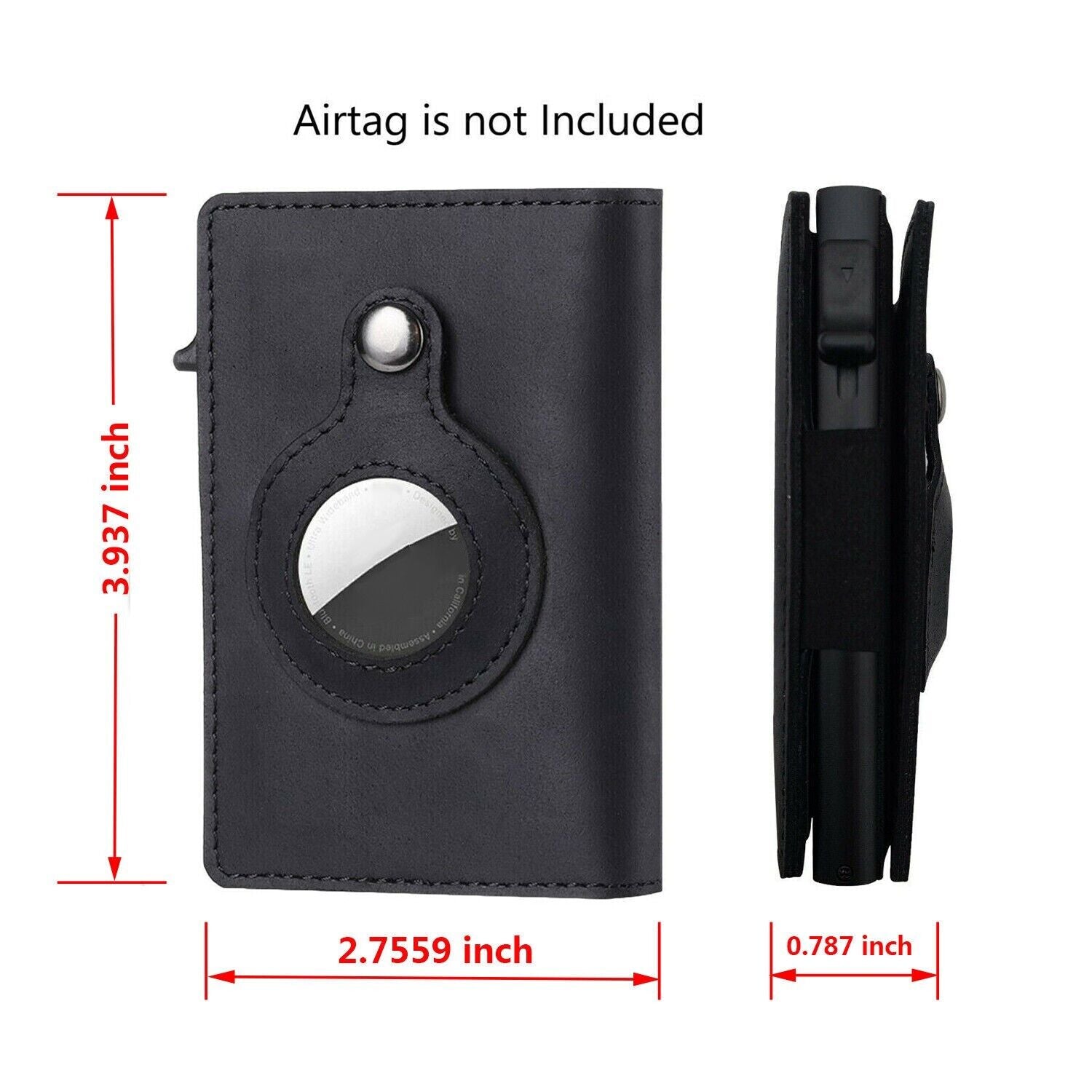Airtag Wallet Case Leather Credit Card Holder