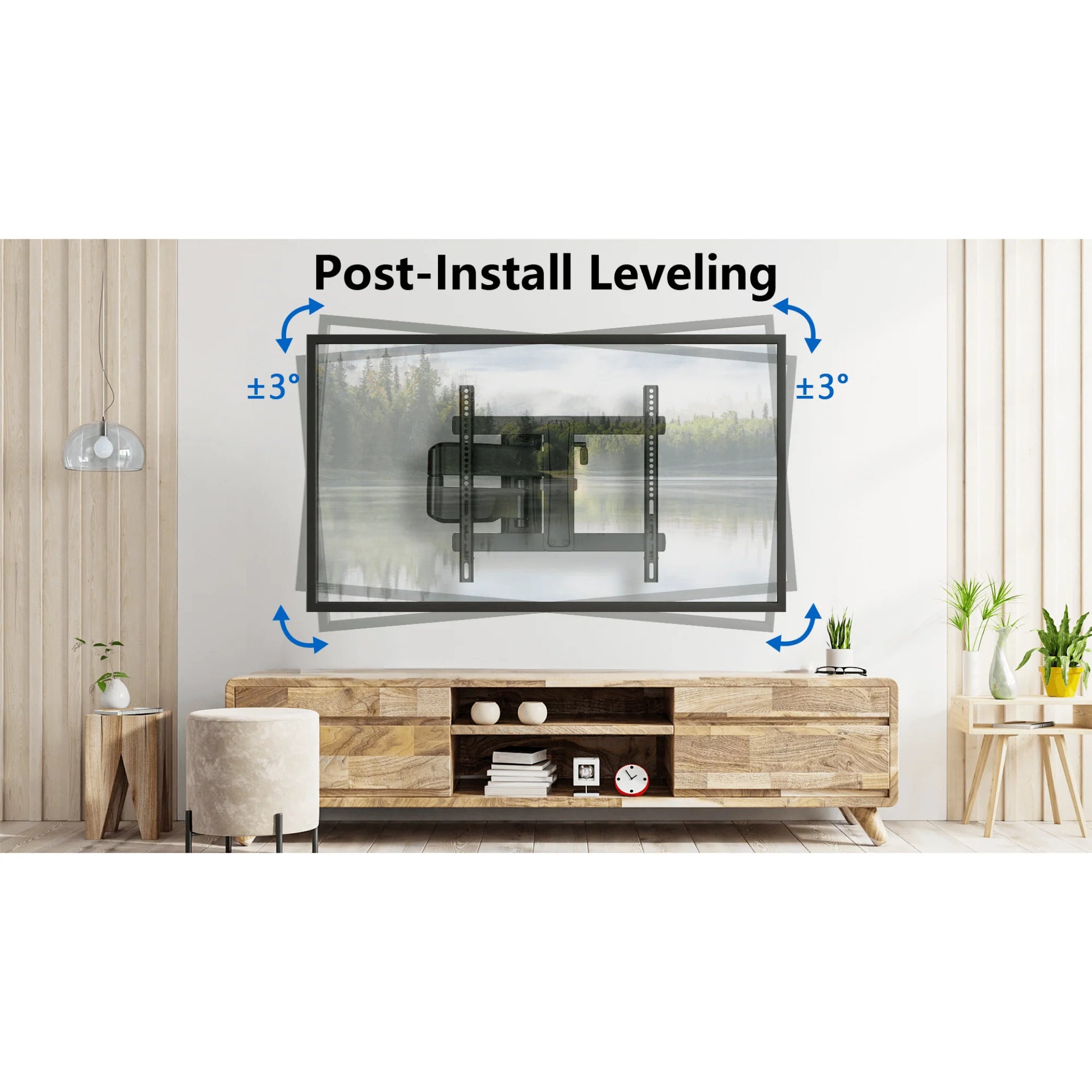 Ergoav Medium Motion TV Wall Mount for 32–65″ TVs – Full Motion Swivel & Tilt Bracket with 20” Extension & Cable Management