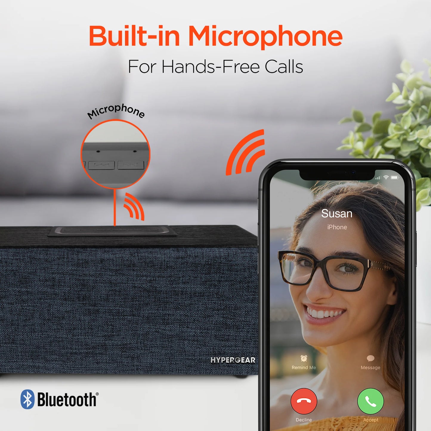 HyperGear Fabrix 2 Wireless Speaker – Stylish 8W Bluetooth Speaker with Wood‑Grain Design, Hands‑Free Calls & Multiple Playback Modes