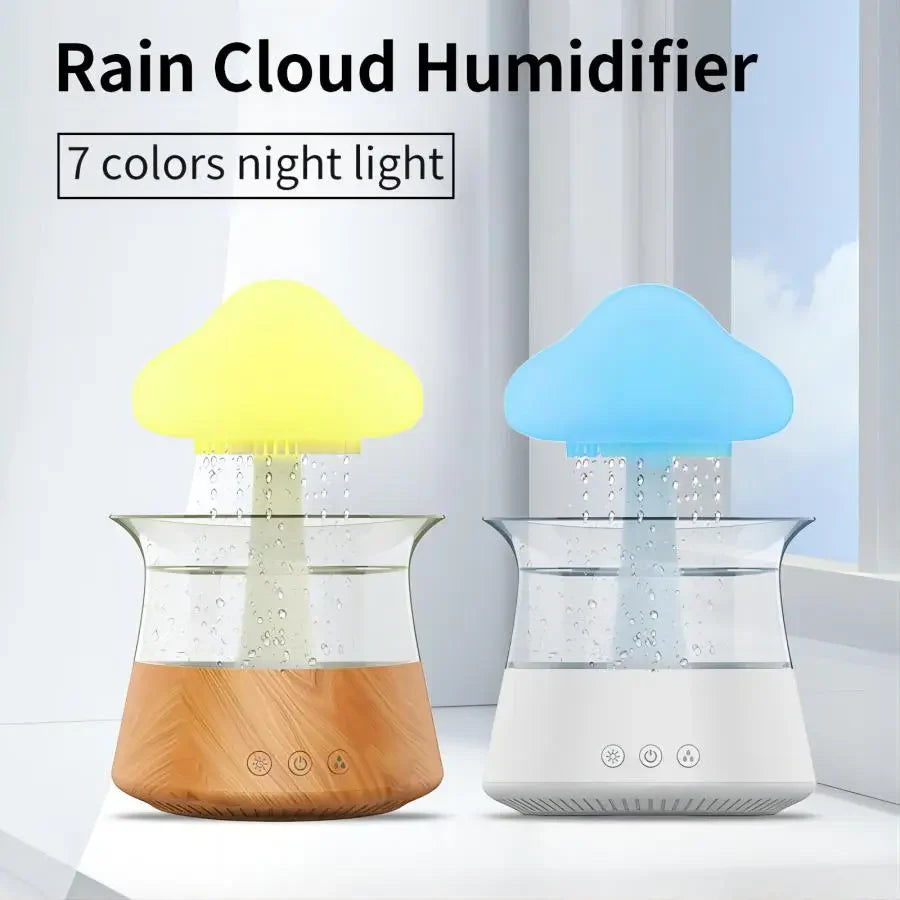 Cloud Rain Aromatherapy Diffuser & Humidifier – Ultrasonic Mist Maker with Colorful LED Lamp