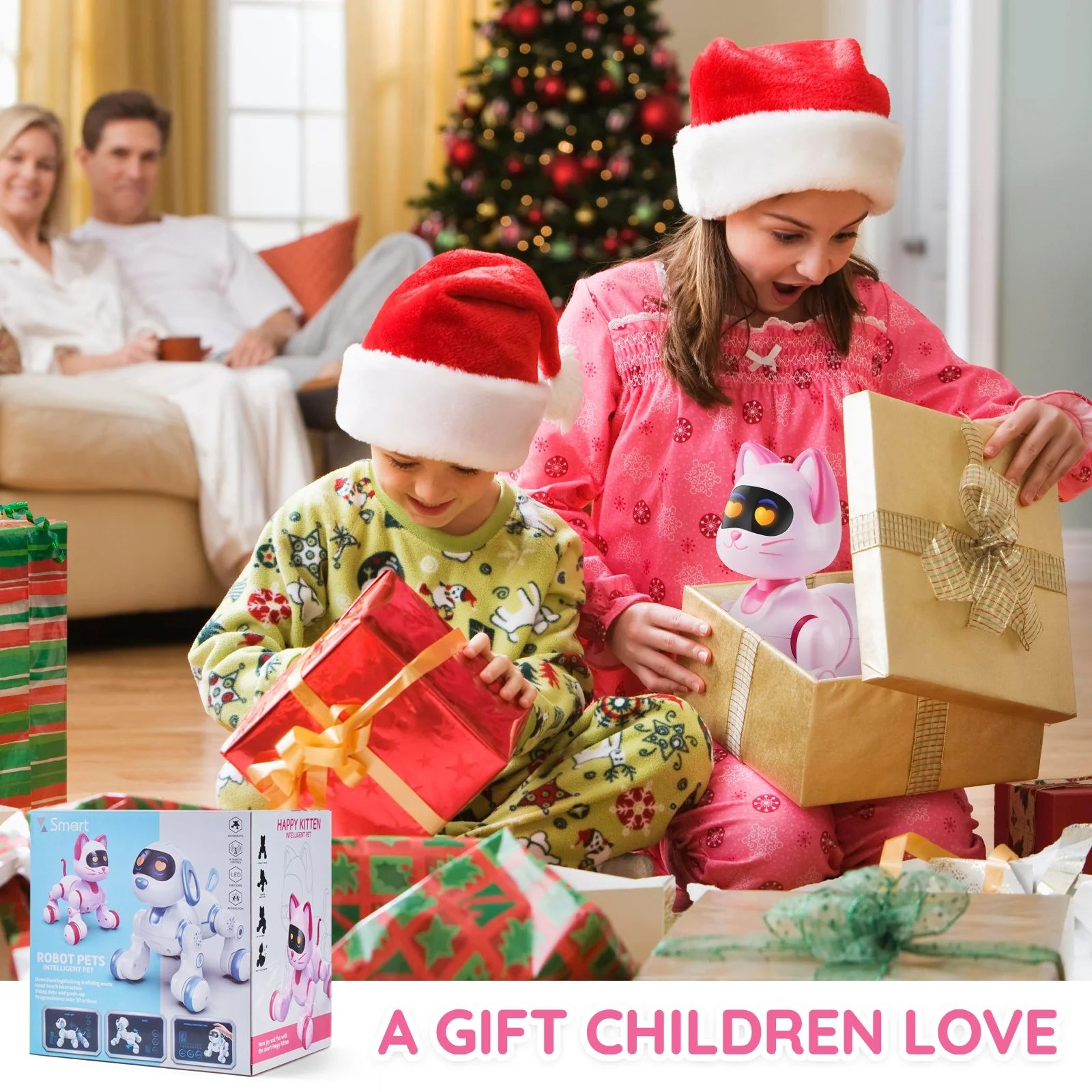 VEVOR RC Robot Cat Toy for Kids – Interactive Talking, Dancing & Programmable Kitty with Remote Control