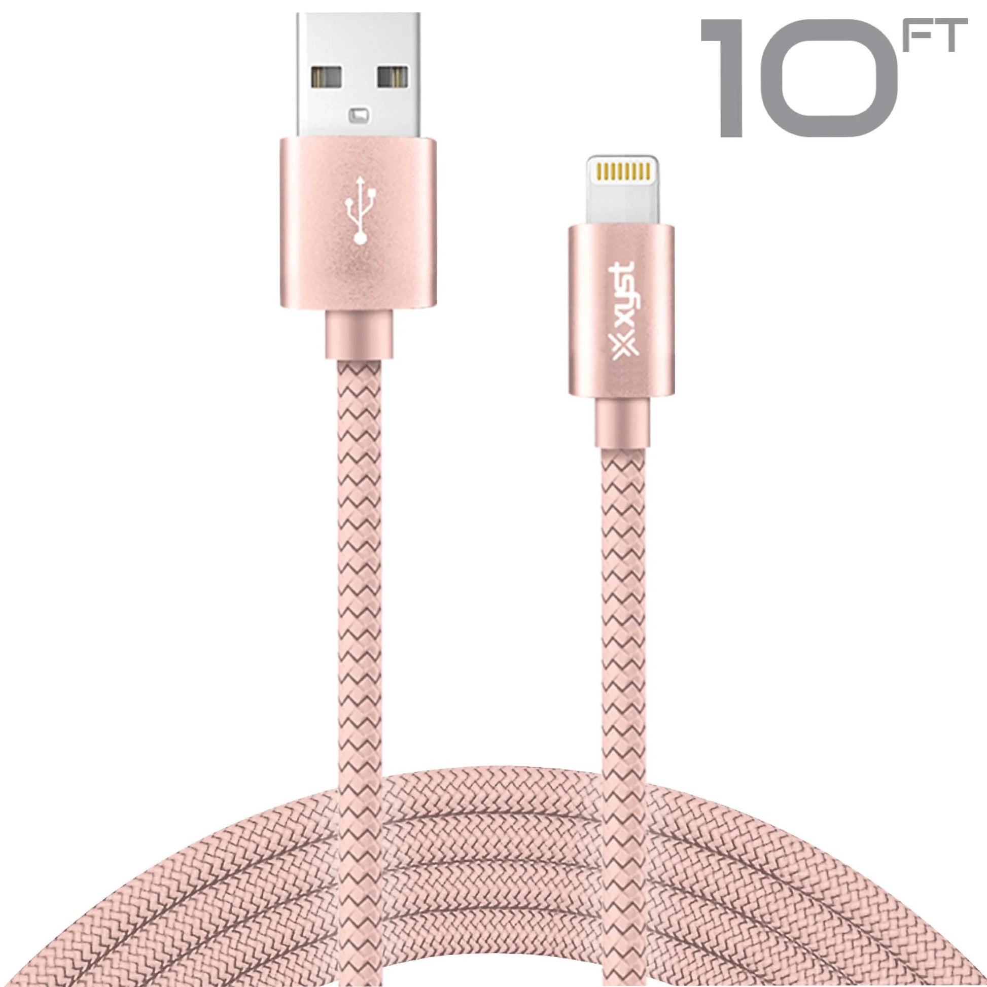 10 ft USB-A to Lightning Braided Charging Cable – Extra-Long Nylon Cable for iPhone & iPad Fast Charging