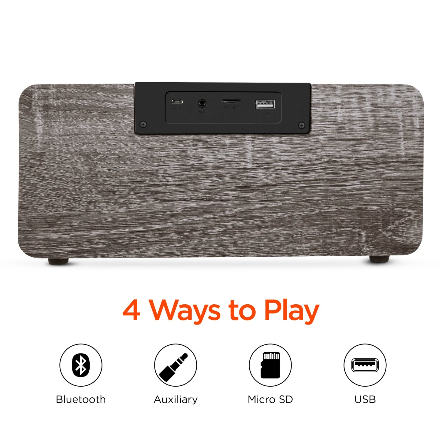 HyperGear Fabrix 2 Wireless Speaker – Stylish 8W Bluetooth Speaker with Wood‑Grain Design, Hands‑Free Calls & Multiple Playback Modes