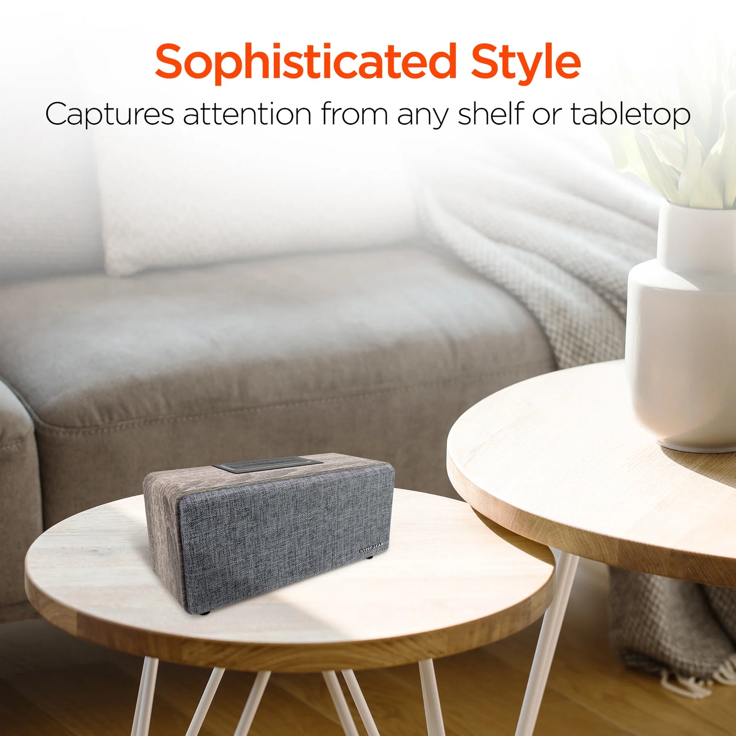 HyperGear Fabrix 2 Wireless Speaker – Stylish 8W Bluetooth Speaker with Wood‑Grain Design, Hands‑Free Calls & Multiple Playback Modes