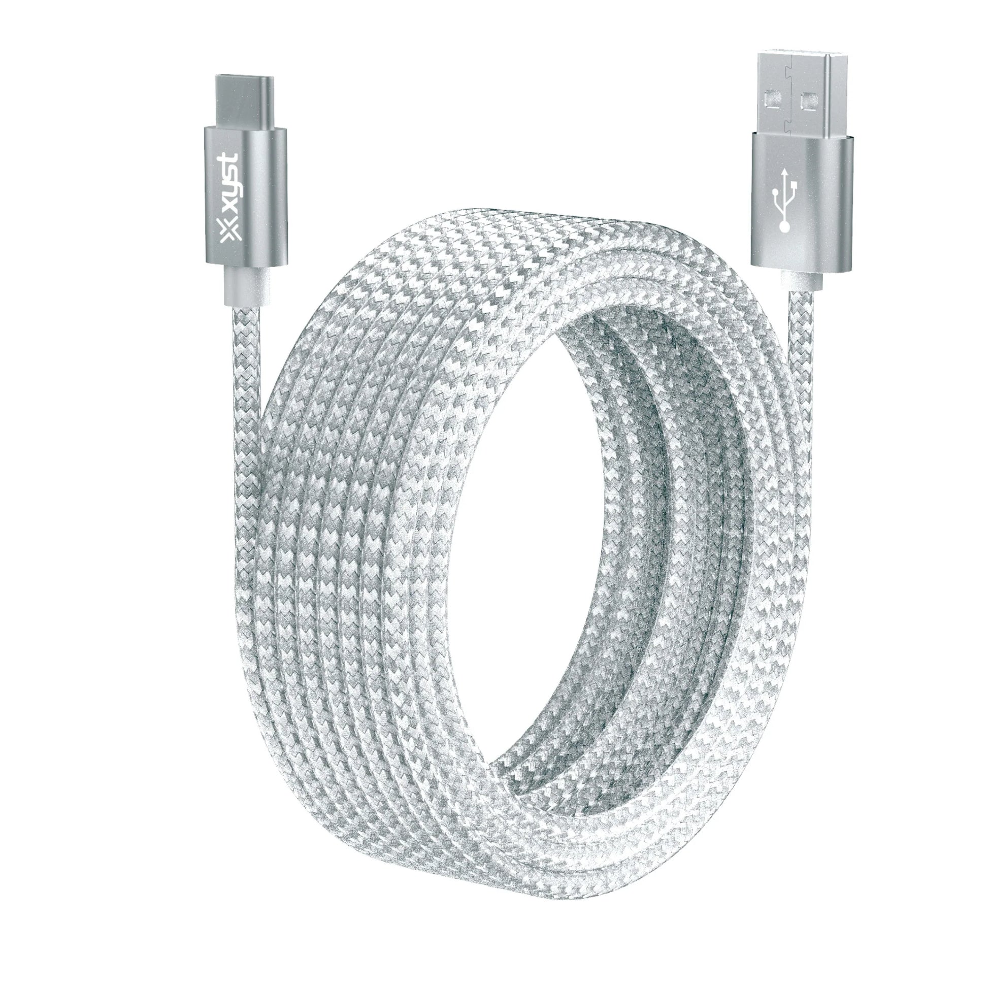 Xyst 10 ft USB‑A to USB‑C Braided Charging Cable – Extra Long Nylon Cable