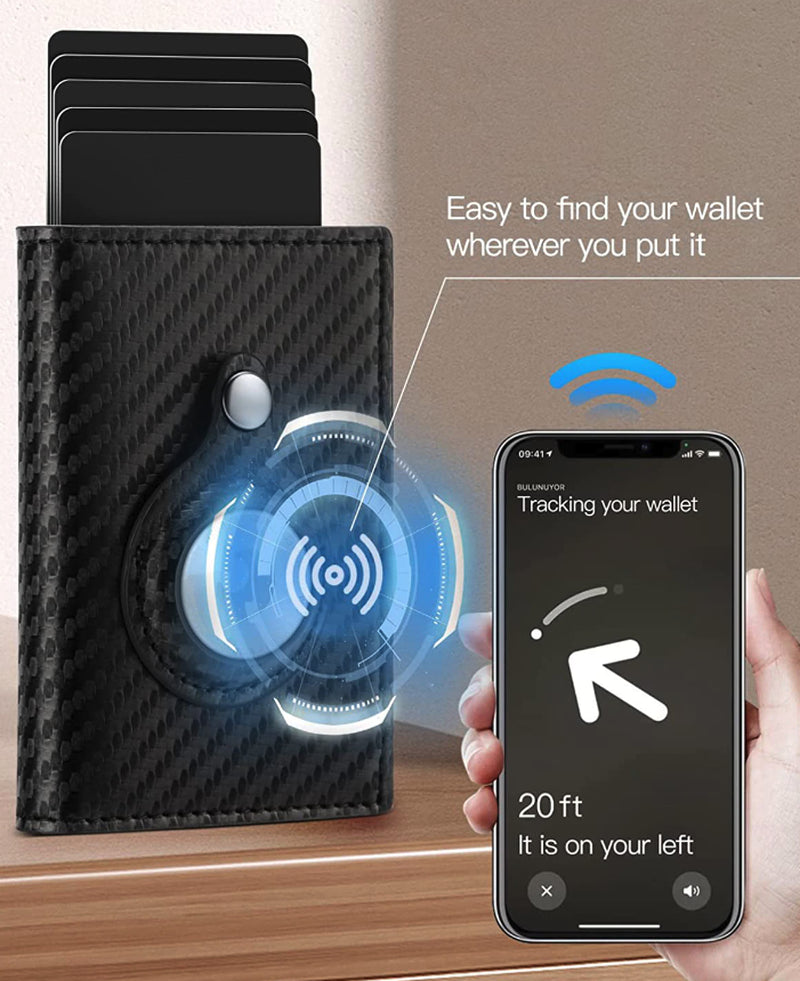 Airtag Wallet Case Leather Credit Card Holder