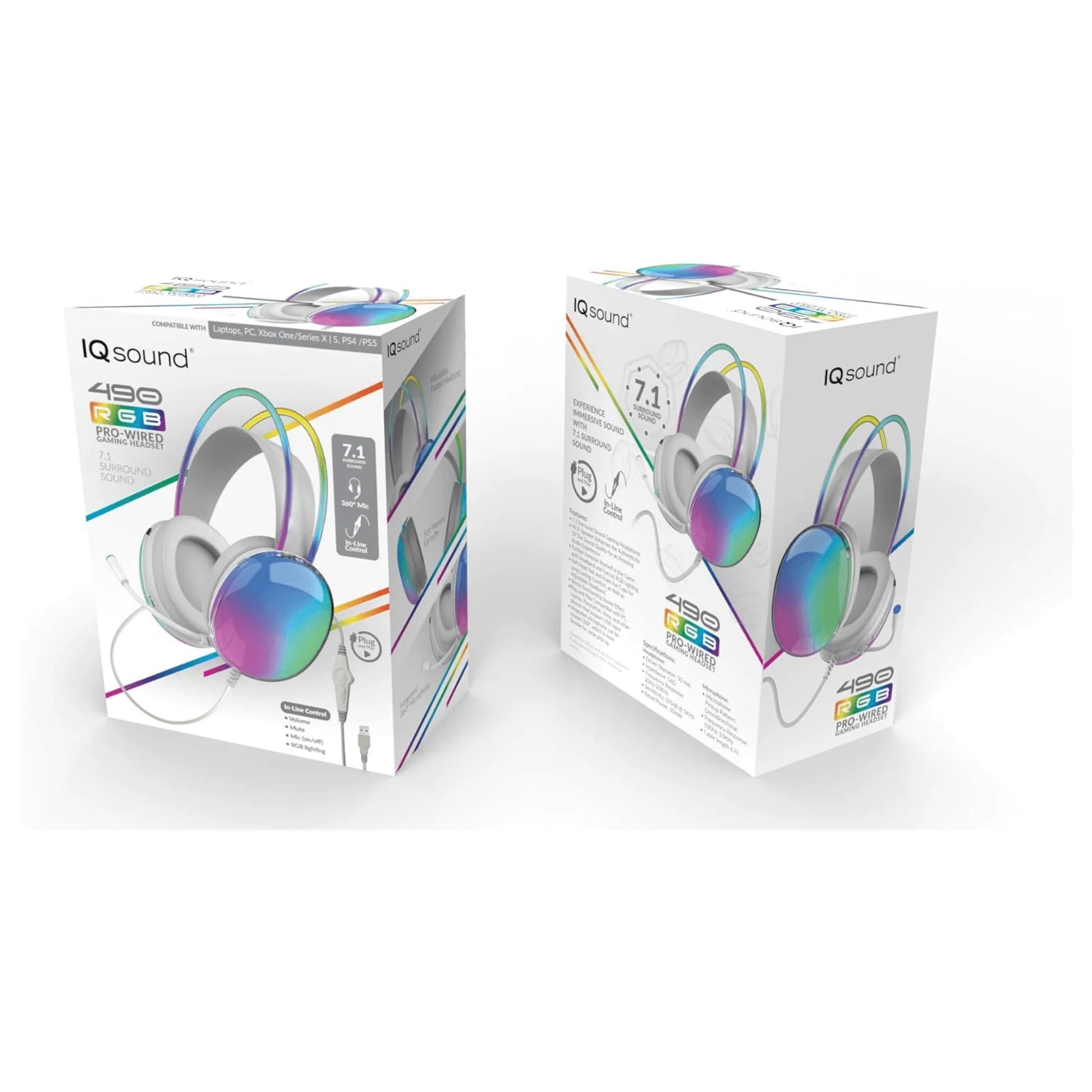 Supersonic RGB Gaming Headset with Lights – Wired Over‑Ear Headphones with Microphone and LED Ear Cups