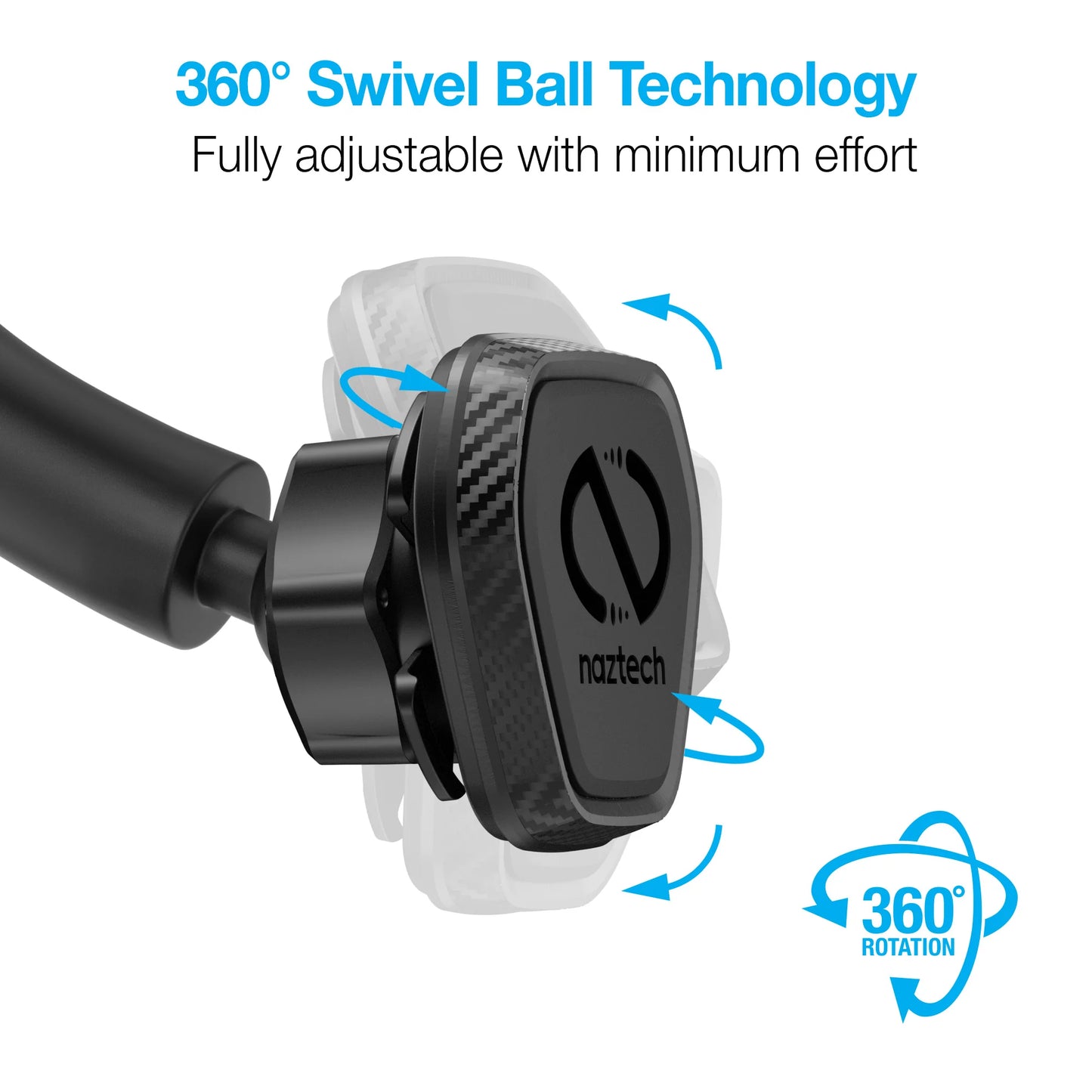 Naztech MagBuddy Elite Windshield Mount – Magnetic 360° Car Phone Holder & Gel Suction Cup