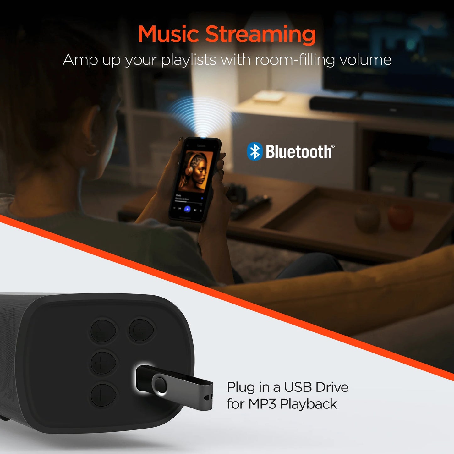 HyperGear SB51A 5.1 Home Theater Surround Sound System – 90W Soundbar & Wireless Subwoofer with Bluetooth 5.0, HDMI ARC & EQ Modes