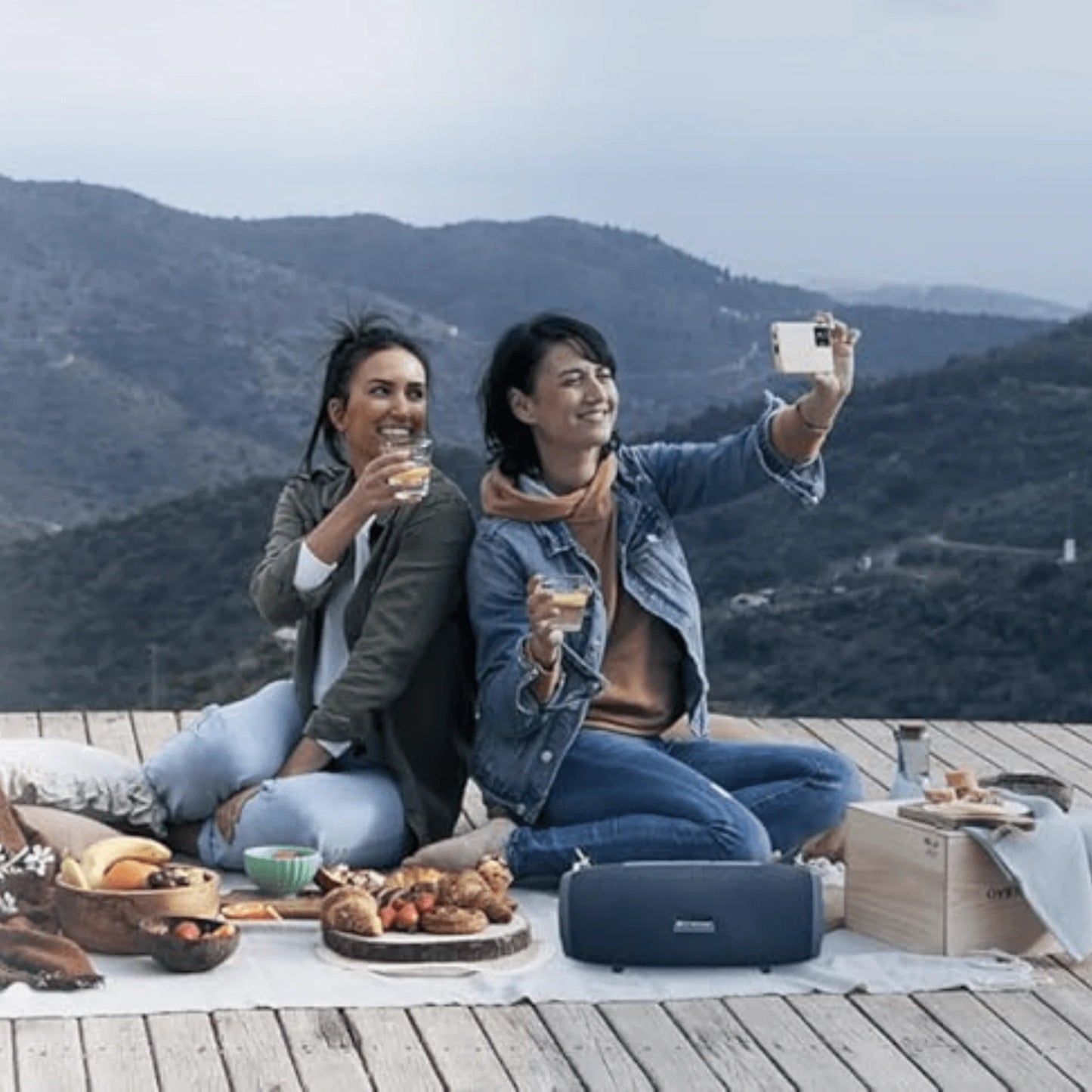 Emerson Portable Bluetooth Speaker with Carrying Strap – Rechargeable Wireless Speaker for Travel & Outdoor Gatherings