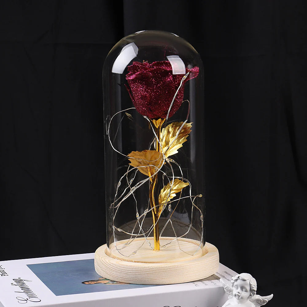 Eternal Rose LED Light in Glass Dome