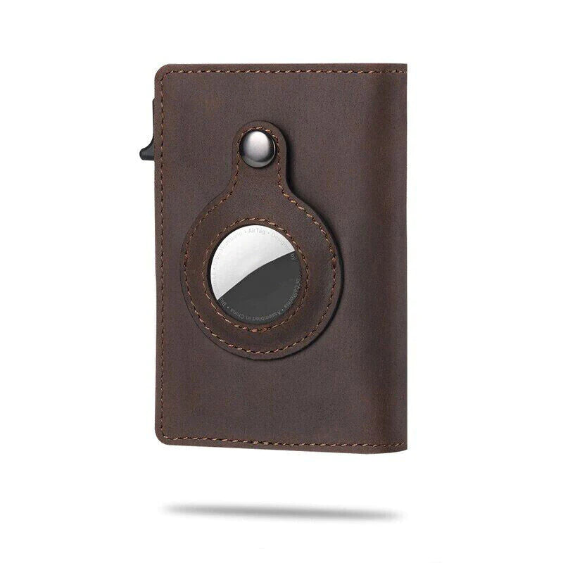 Airtag Wallet Case Leather Credit Card Holder