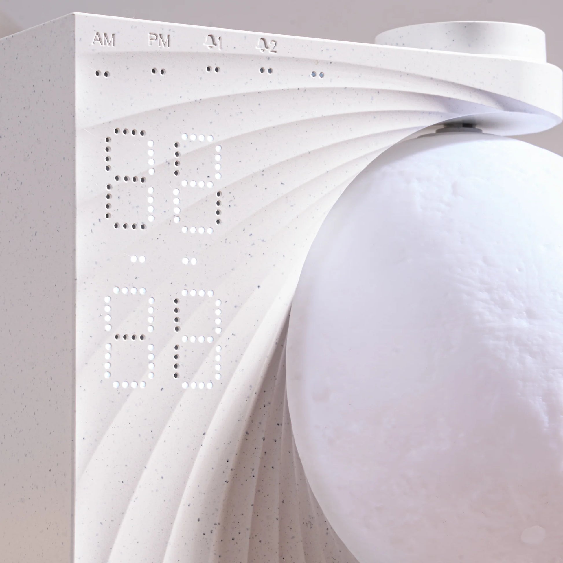 3D Moon Lamp Desktop Clock Night Light – Rechargeable LED Desk Light with Digital Time Display & White Noise Speaker