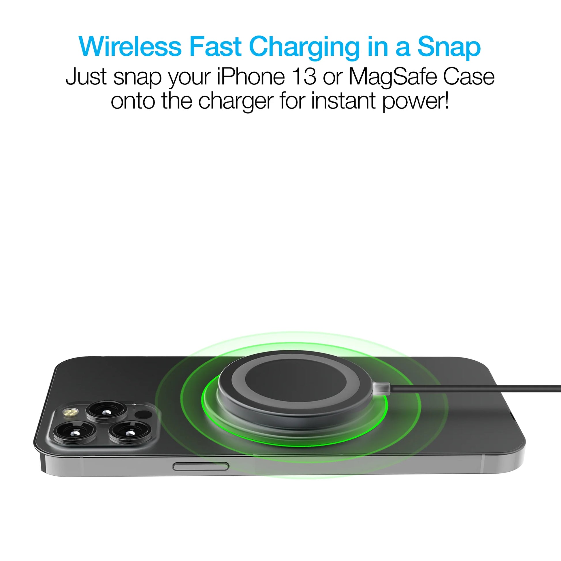 Naztech Alloy Magnetic 15W Wireless Fast Charger – MagSafe-Compatible Charger with Powerful Alignment Magnets & Slim Aluminium Design