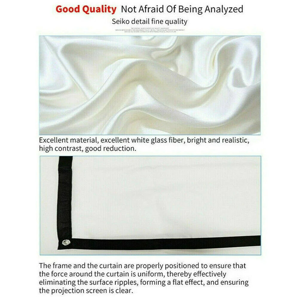 Portable Foldable Projector Screen 16:9 – Anti‑Crease Movie Screen for Indoor & Outdoor Home Theater
