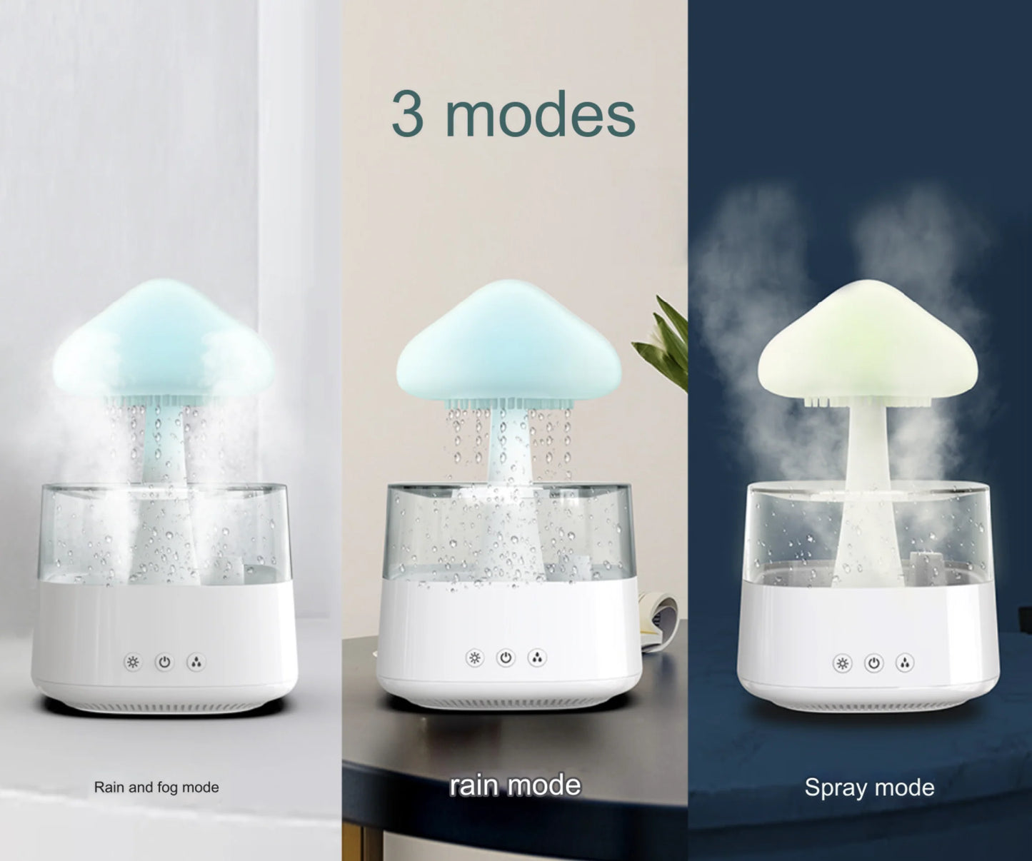 Cloud Rain Aromatherapy Diffuser & Humidifier – Ultrasonic Mist Maker with Colorful LED Lamp