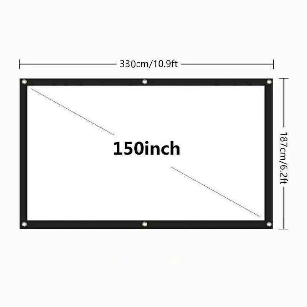 Portable Foldable Projector Screen 16:9 – Anti‑Crease Movie Screen for Indoor & Outdoor Home Theater